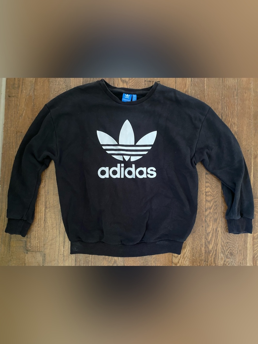 adidas Black Sweatshirt with White Trefoil Logo